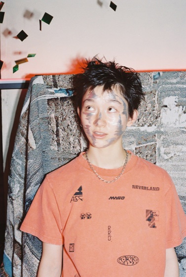 A.S.F. Look — model wearing A.S. Friends tee, Orange