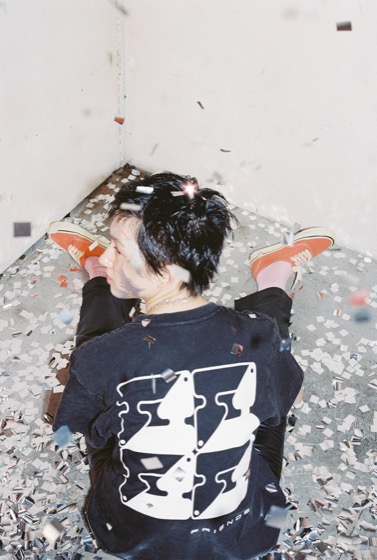 A.S.F. Look — model wearing Ying Yang Block tee, Black — Lookbook Vol.1 09/09