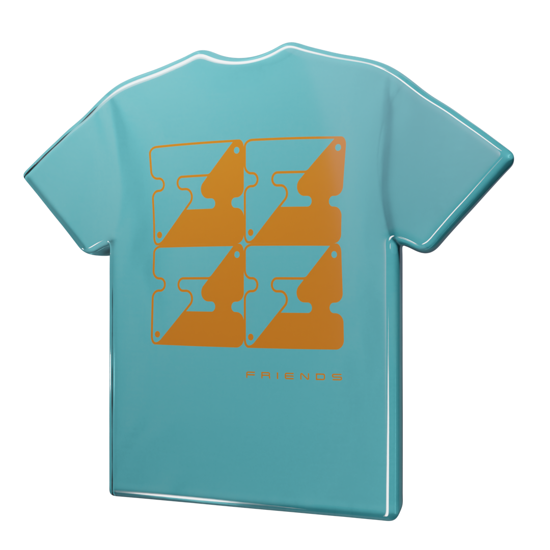 Ying Yang Block tee — Mint Blue, back