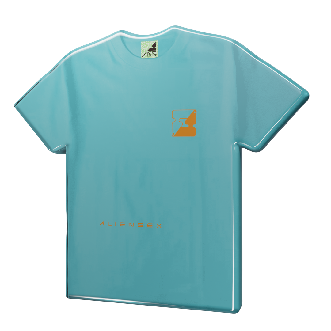 Ying Yang Block tee — Mint Blue, front