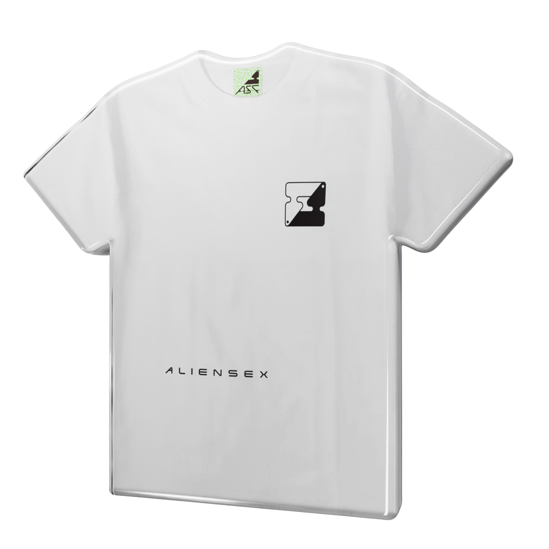Ying Yang Block tee — White, front