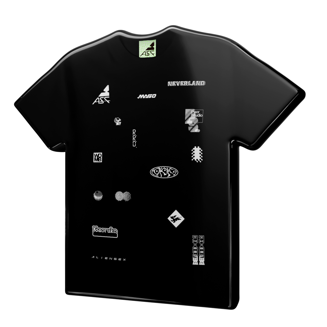 A.S. Friends tee — Black, front